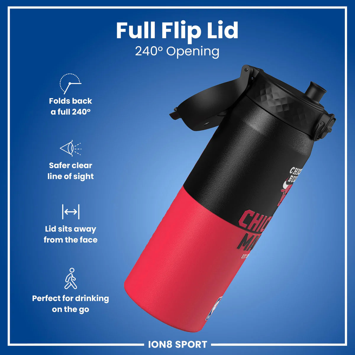 Chicago Bulls 50 Series 750ml Insulated Water Bottle