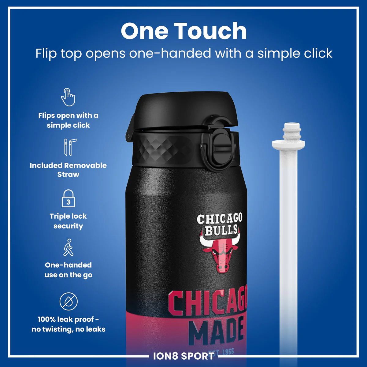 Chicago Bulls 50 Series 750ml Insulated Water Bottle