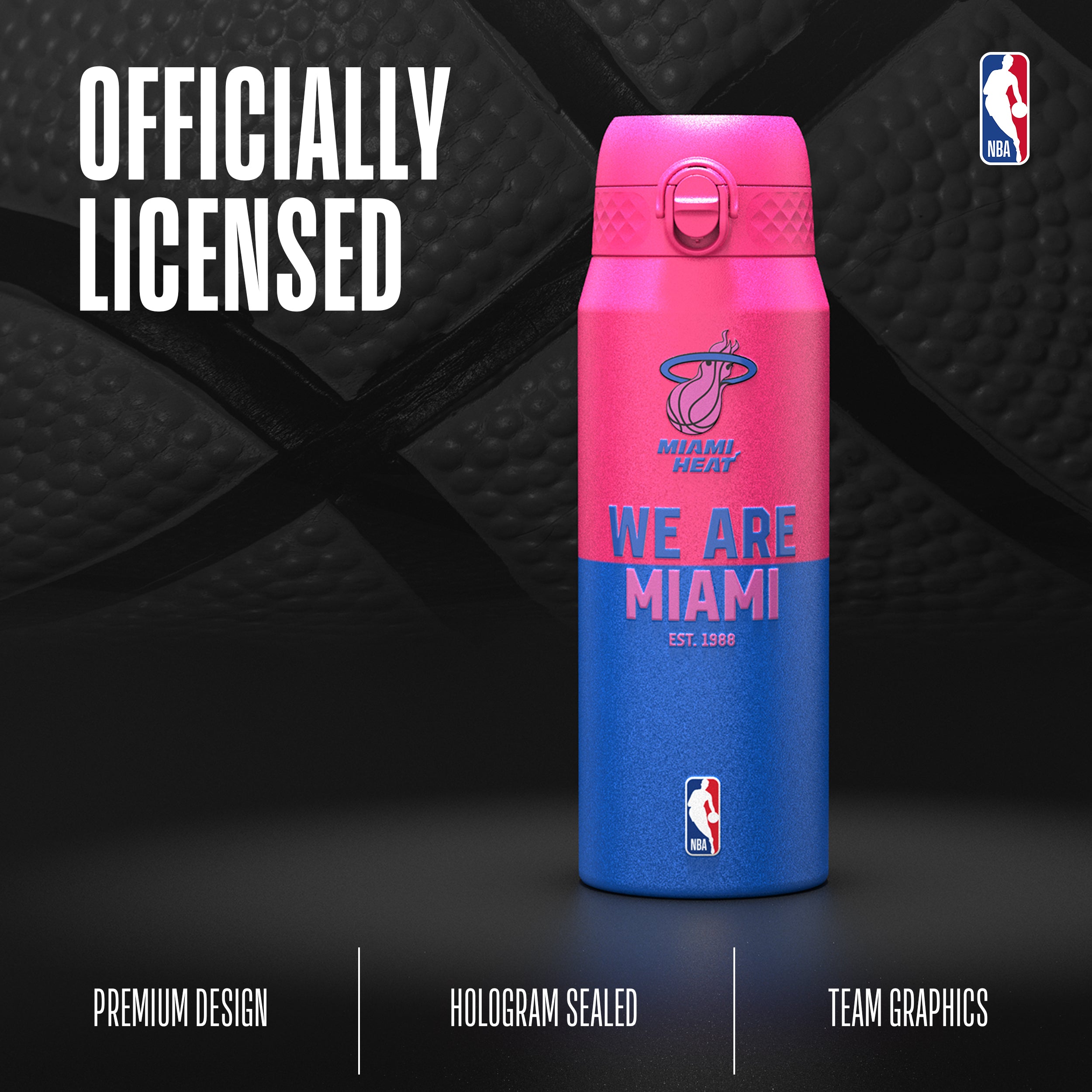Miami Heat 50 Series 750ml Insulated Water Bottle