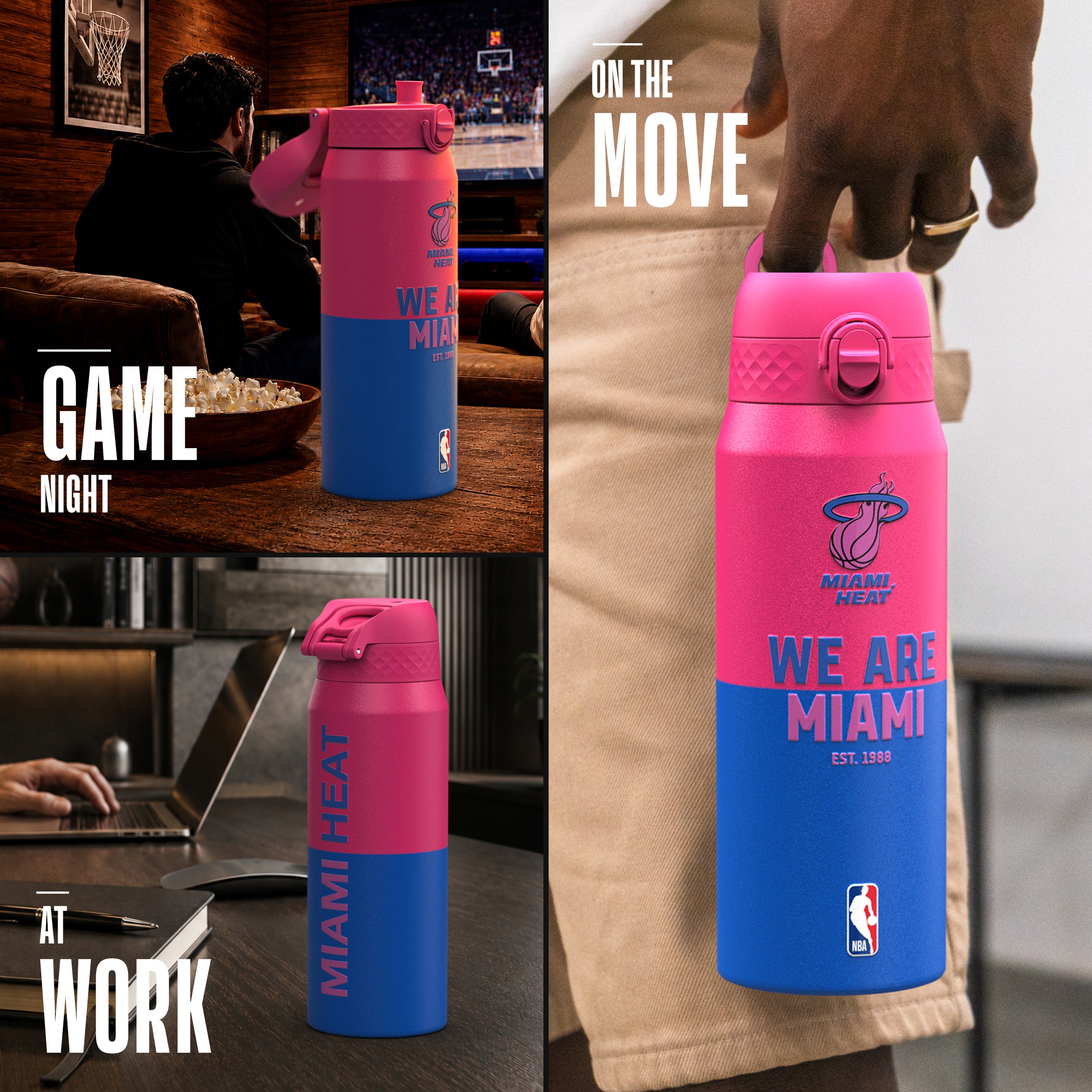 Miami Heat 50 Series 750ml Insulated Water Bottle