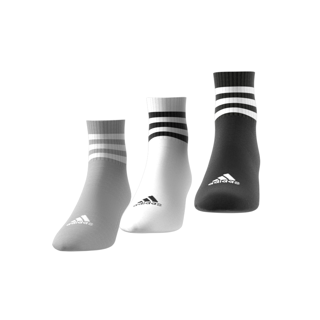 3 Pack 3 Stripes Cusioned Ankle Socks