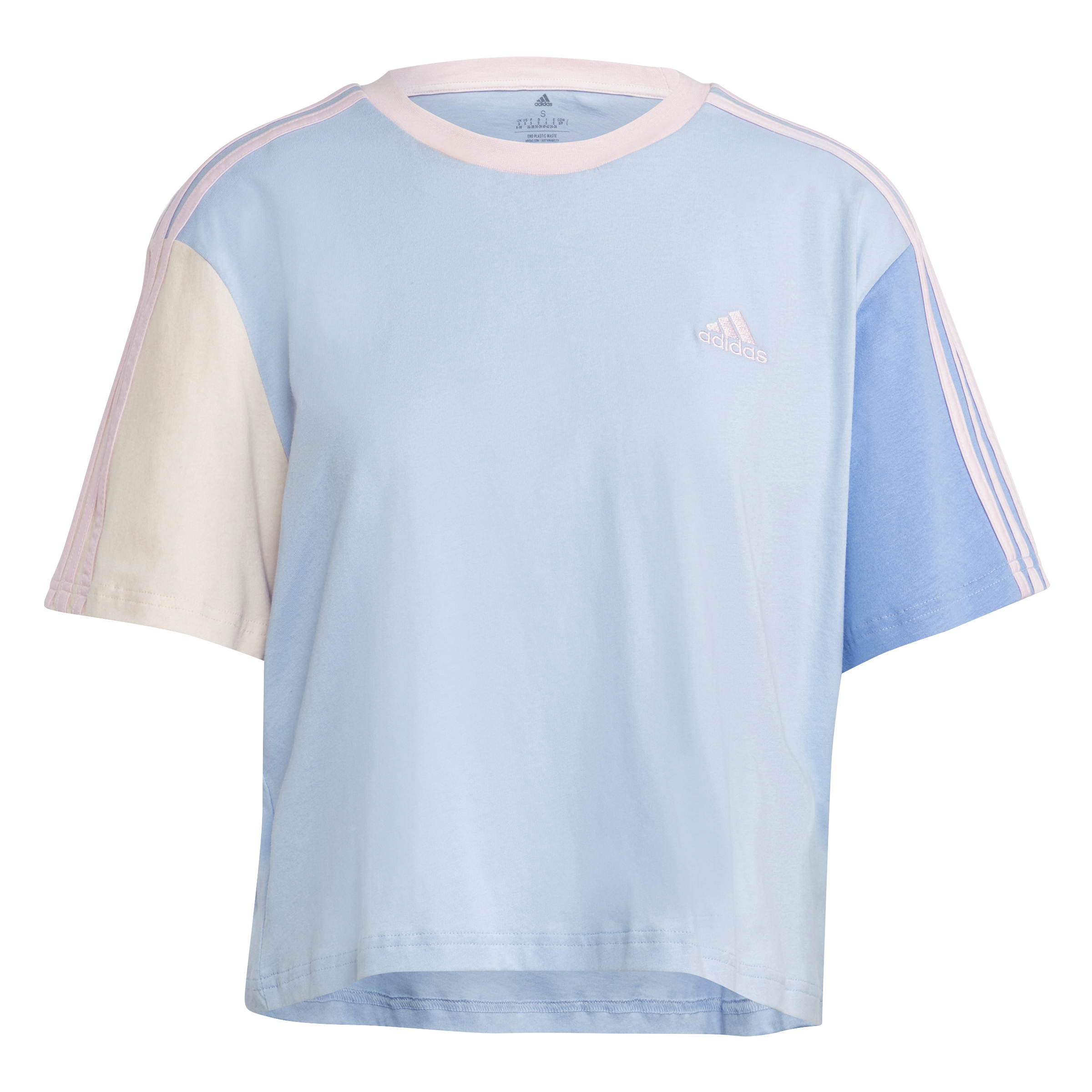 Womens 3 STripes Crop Short Sleeve T-Shirt