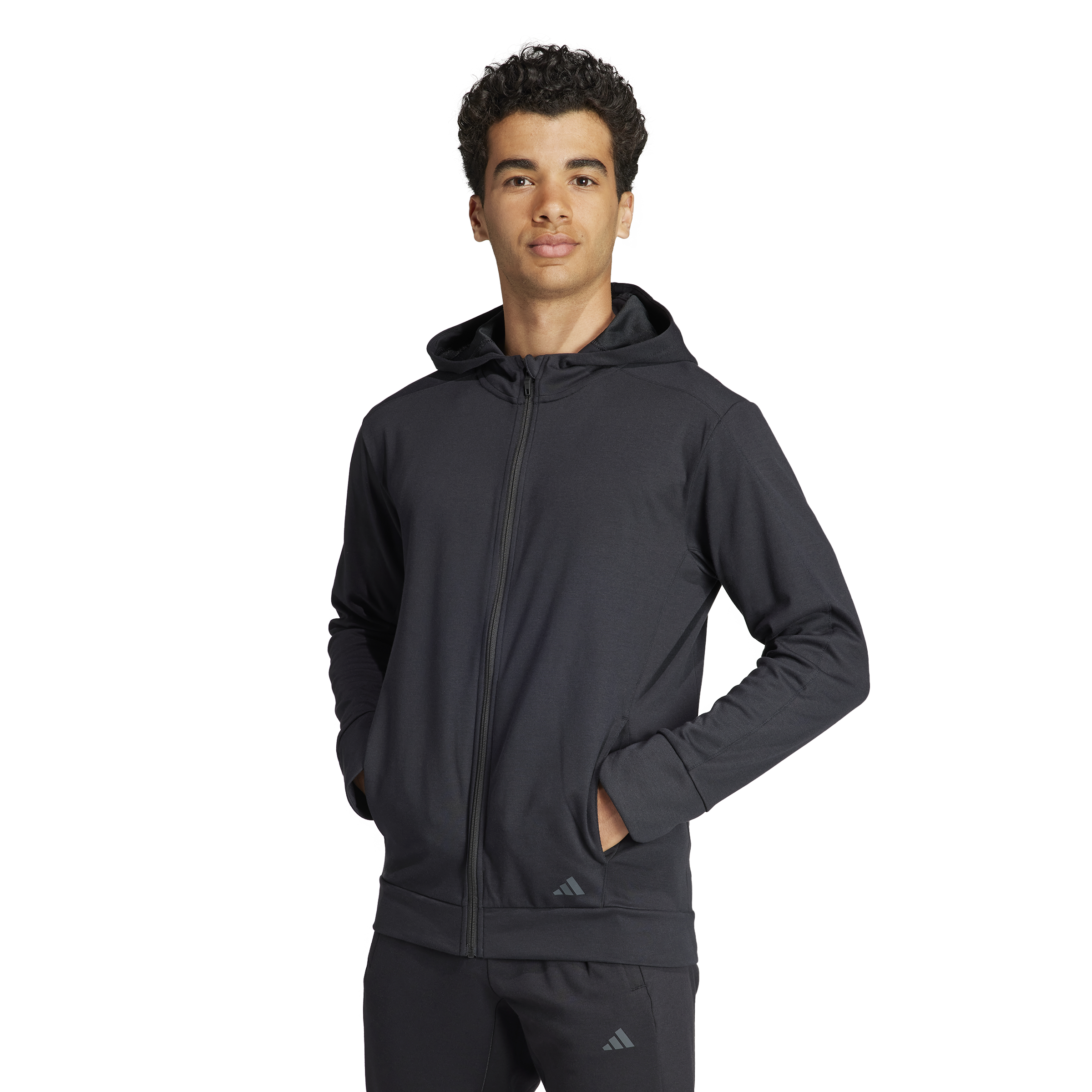 Mens Yoga Base Full Zip Hooded Jacket