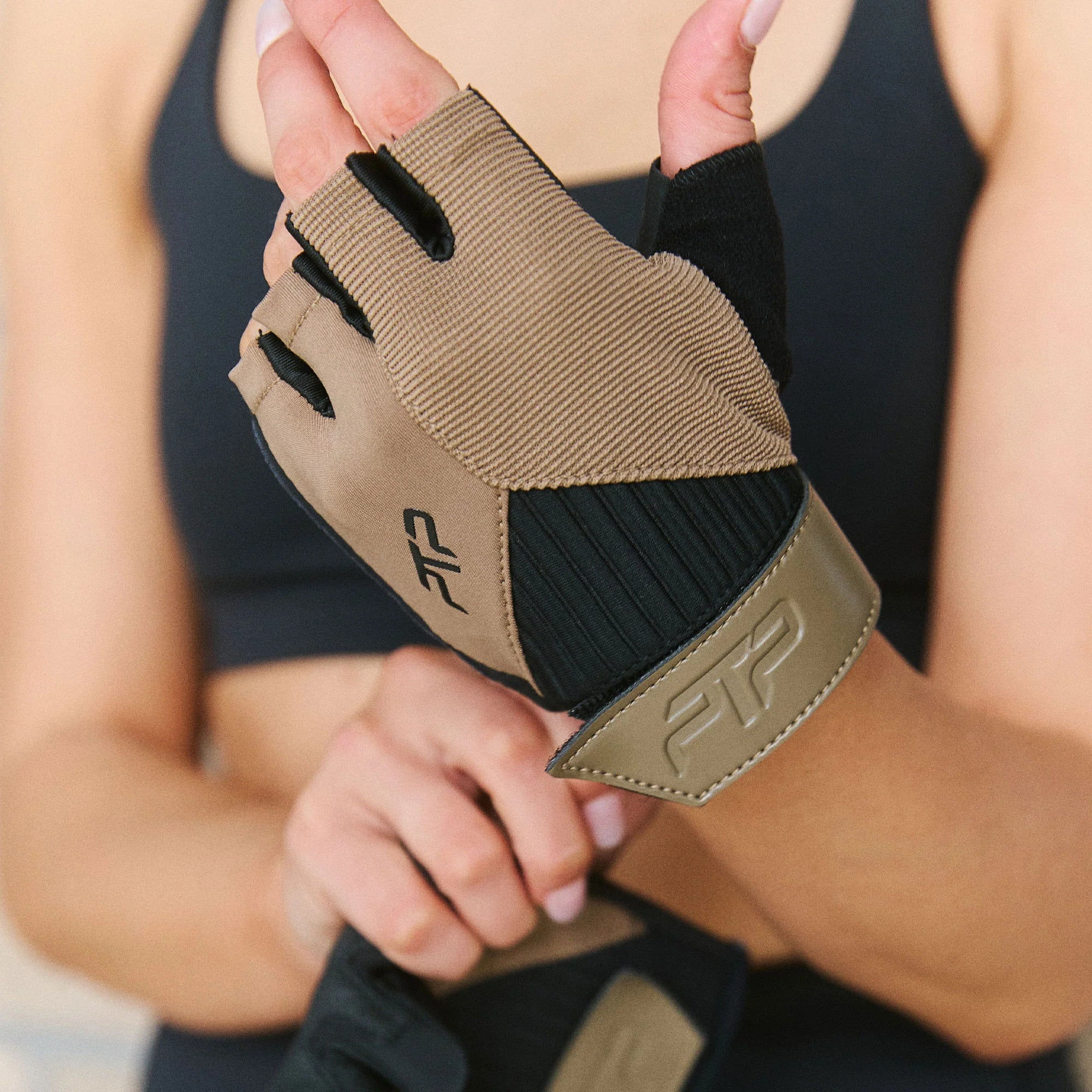 Low-Impact Luxe Bronze Fitness Gloves