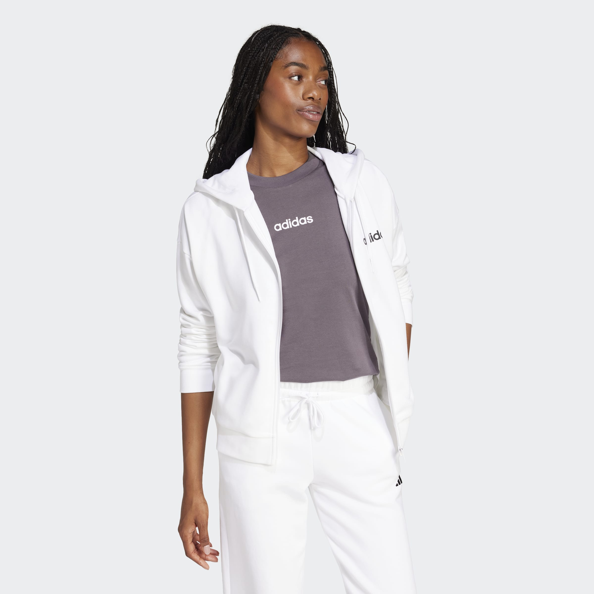 Womens Full-Zip French Terry Hoodie