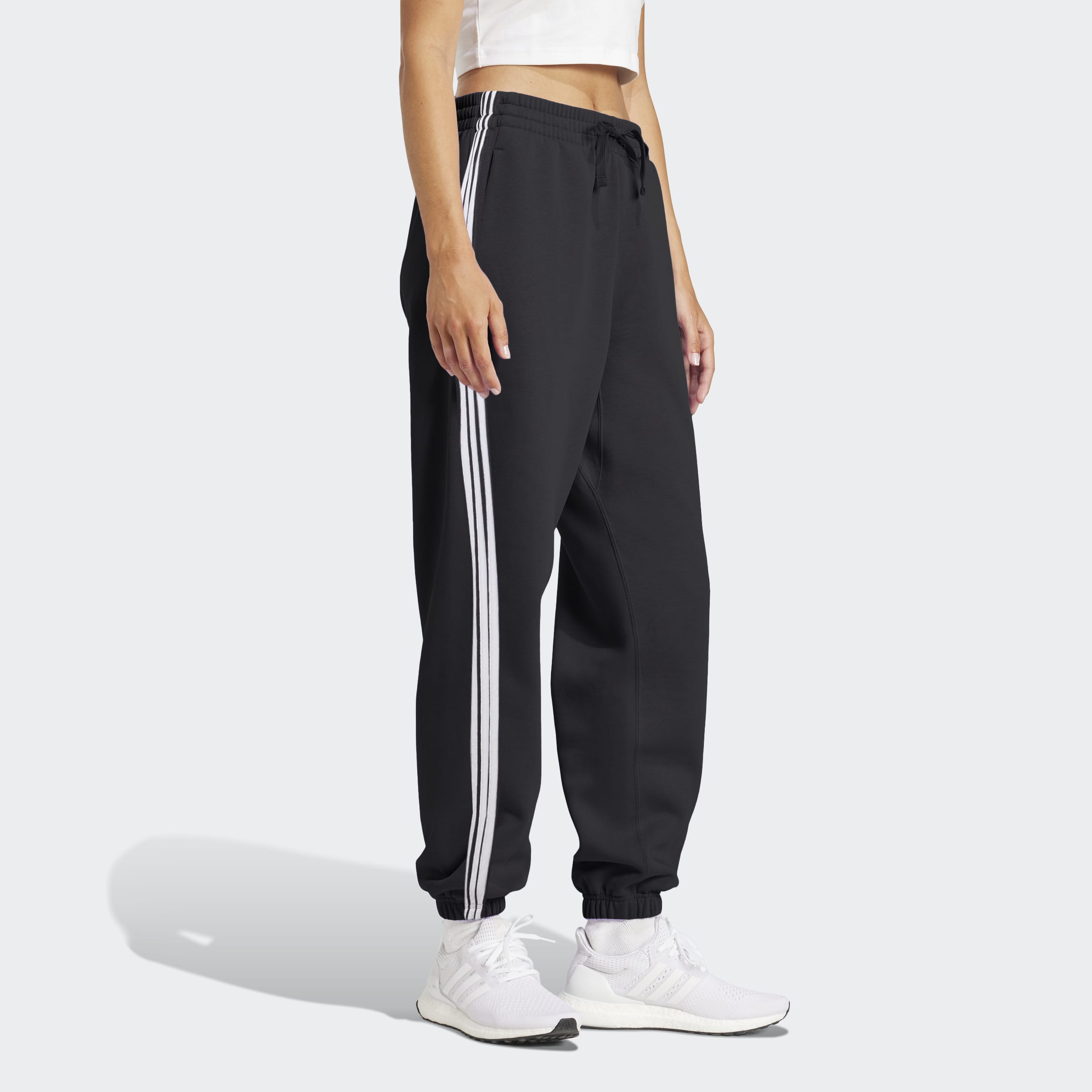 Womens 3-Stripes French Terry Cuffed Pants
