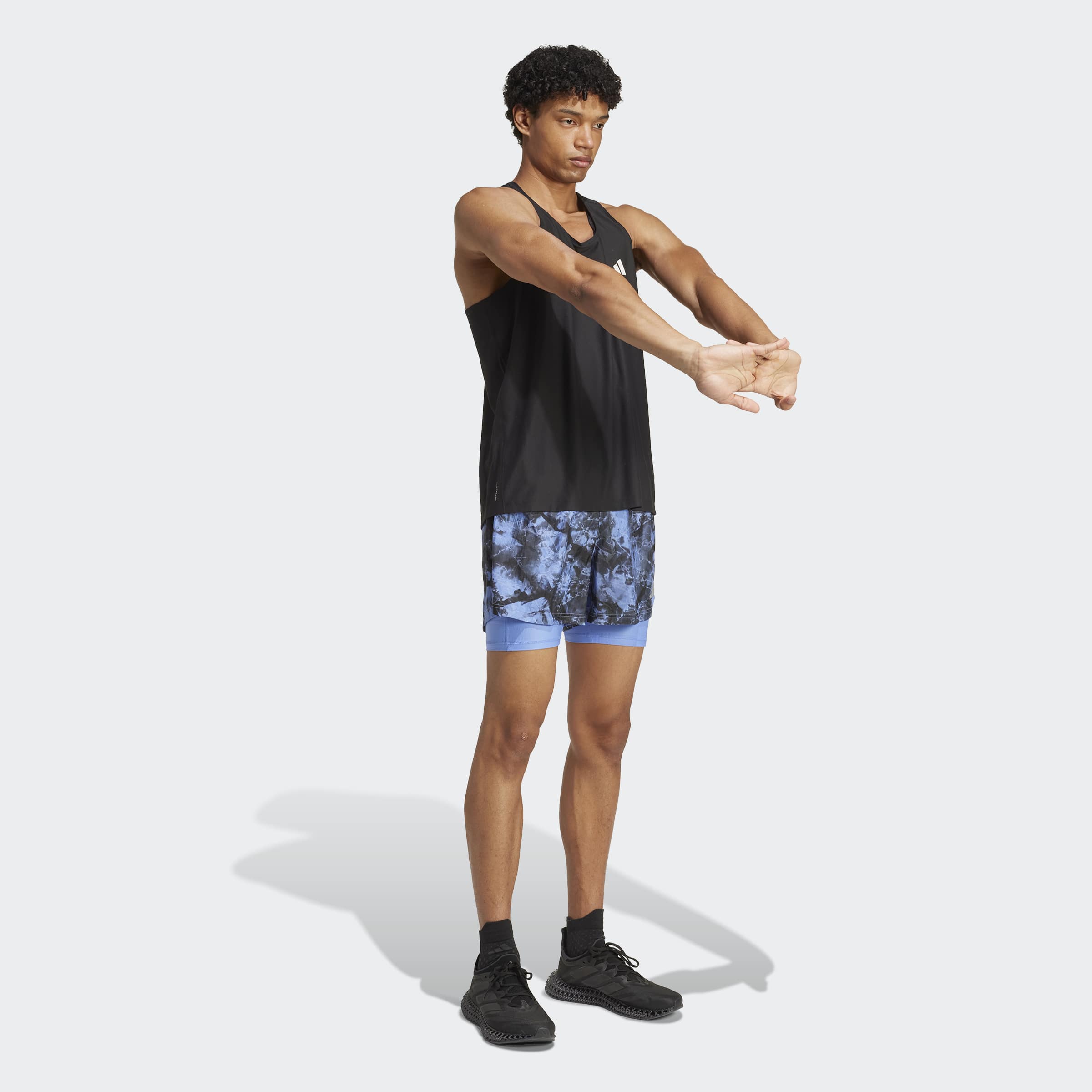 Mens Own The Run Printed 2 in1 Short