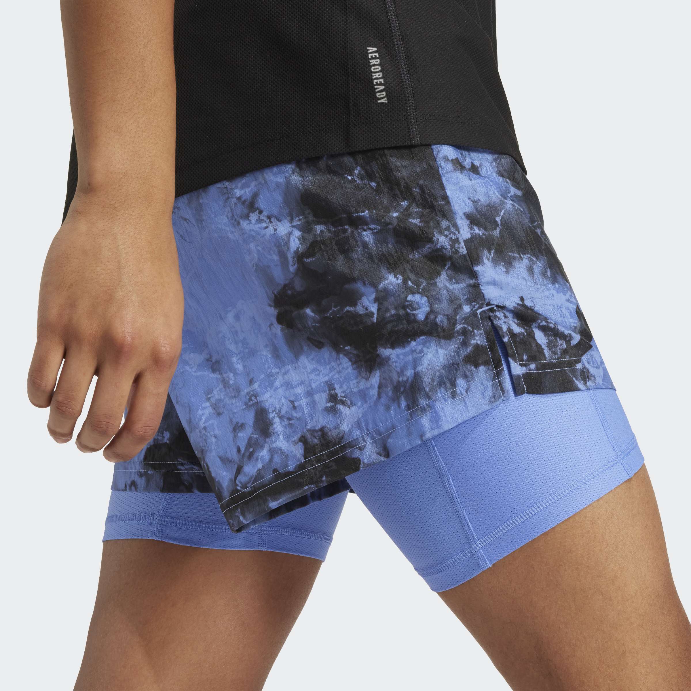 Mens Own The Run Printed 2 in1 Short