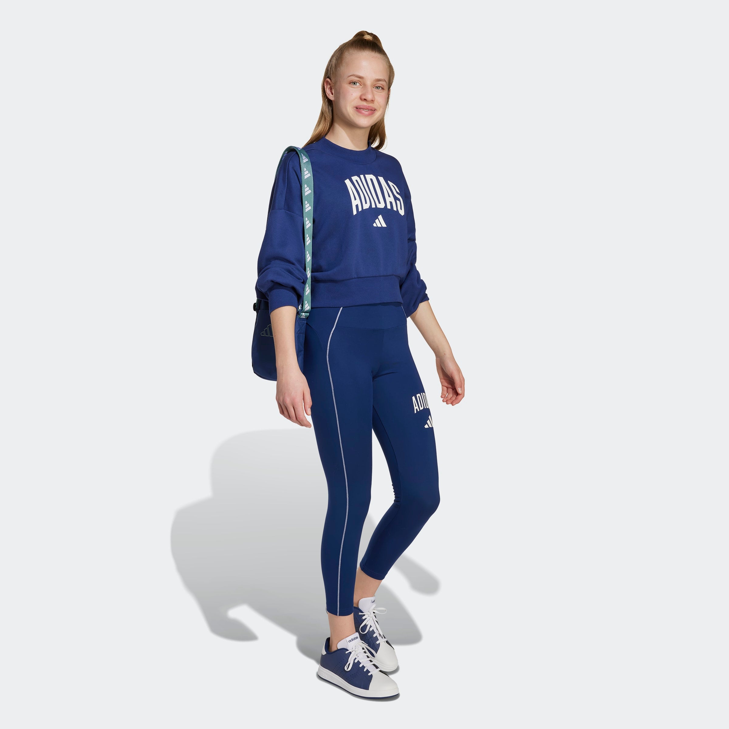 Girls Collegiate Typography Crewneck Sweatshirt