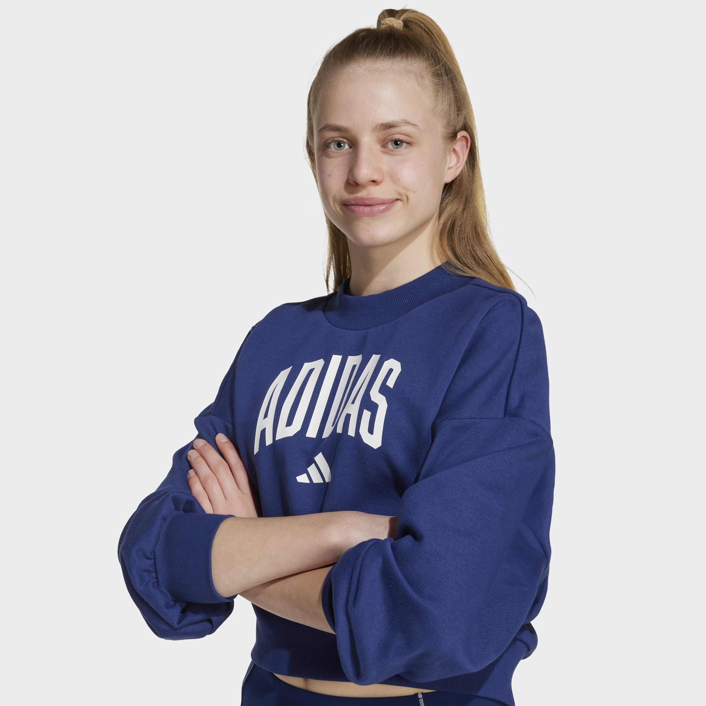 Girls Collegiate Typography Crewneck Sweatshirt