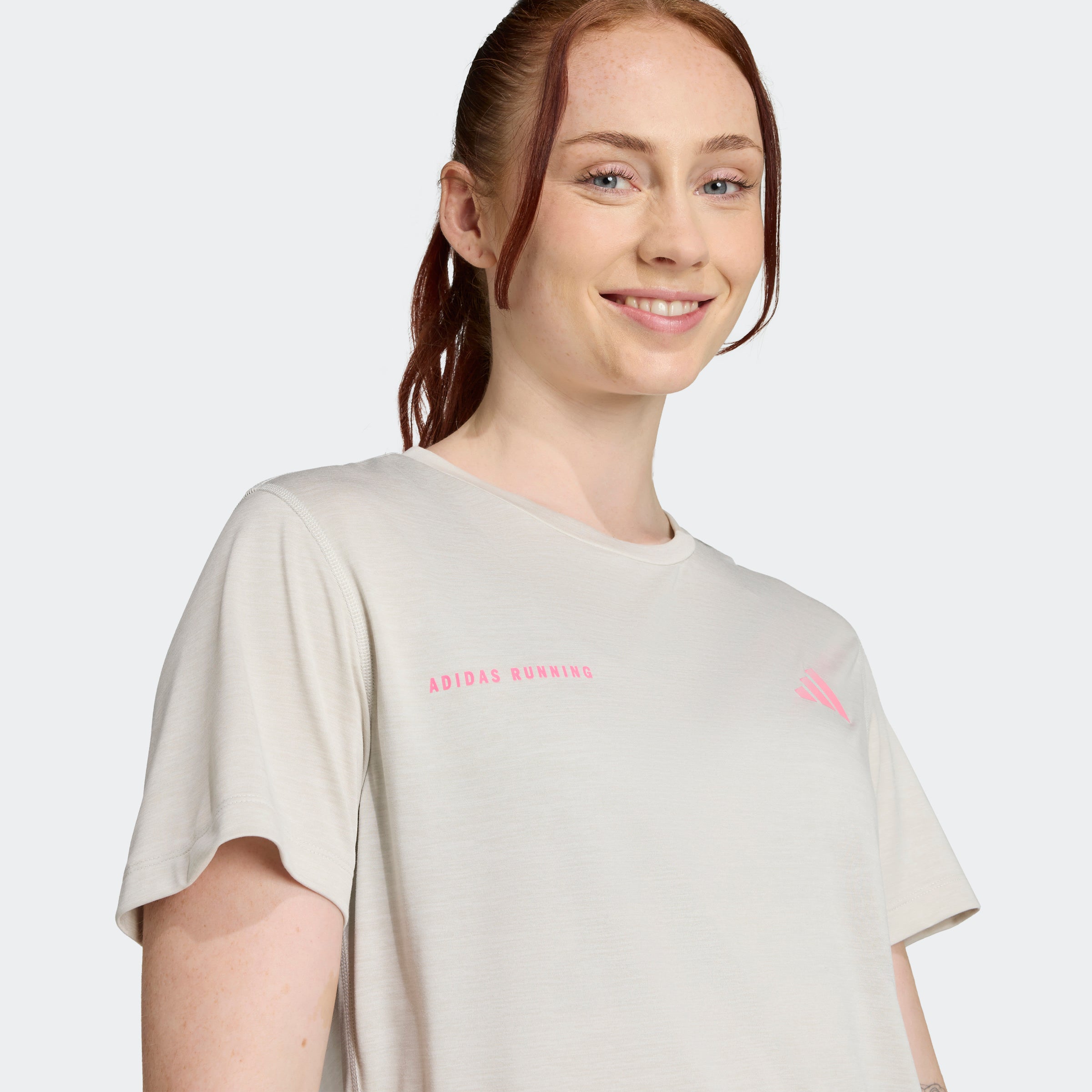 Womens Own The Run Melange Short Sleeves Tees