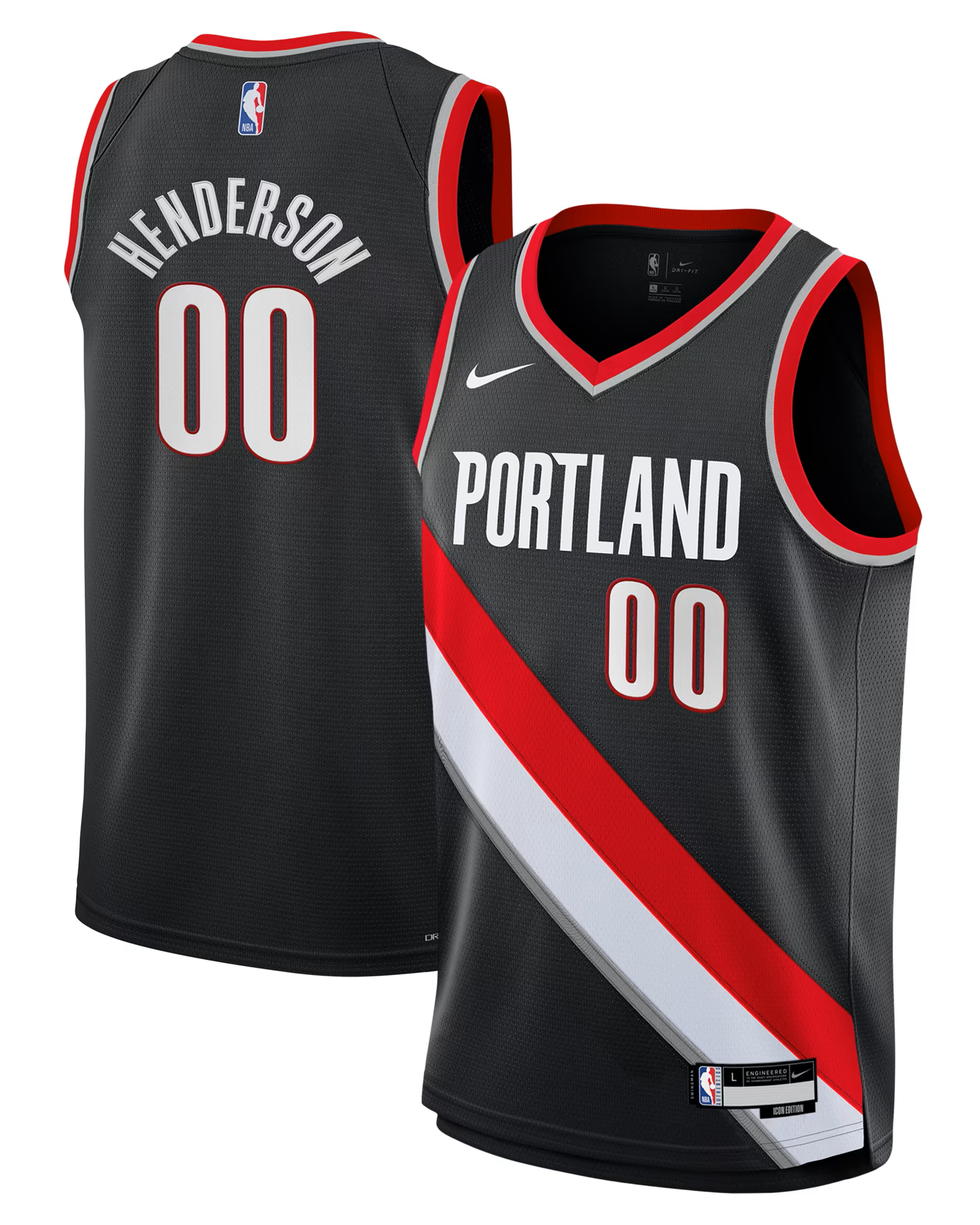 Junior Portland Trailblazers Henderson Icon Swingman Replica Jersey