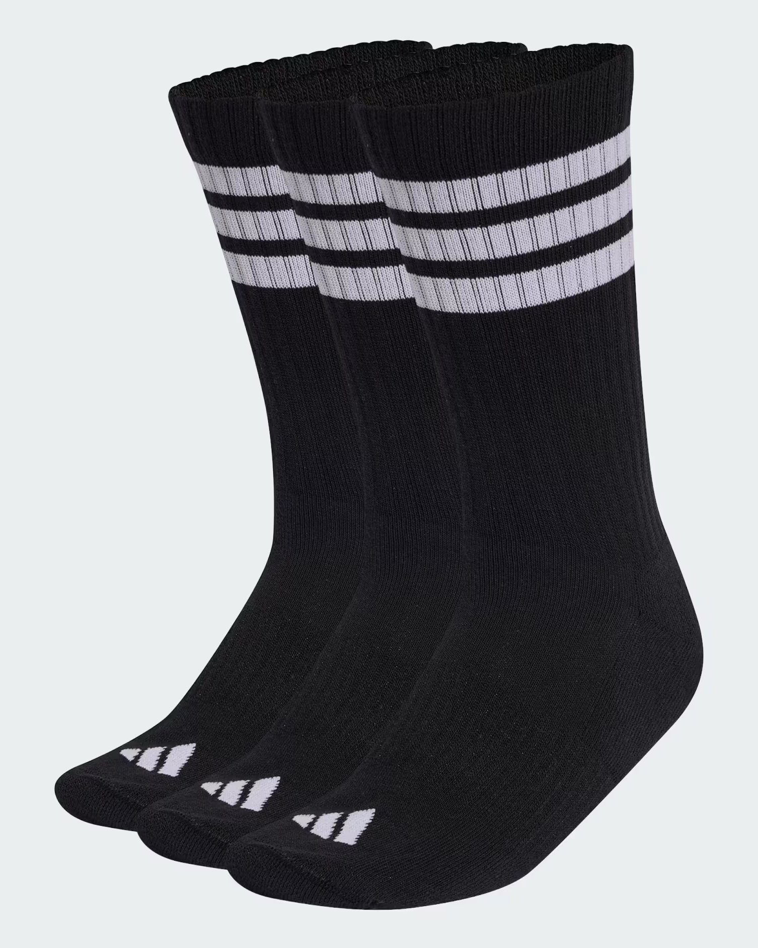 3 Pack 3 Stripes Cushioned Essential Crew Socks
