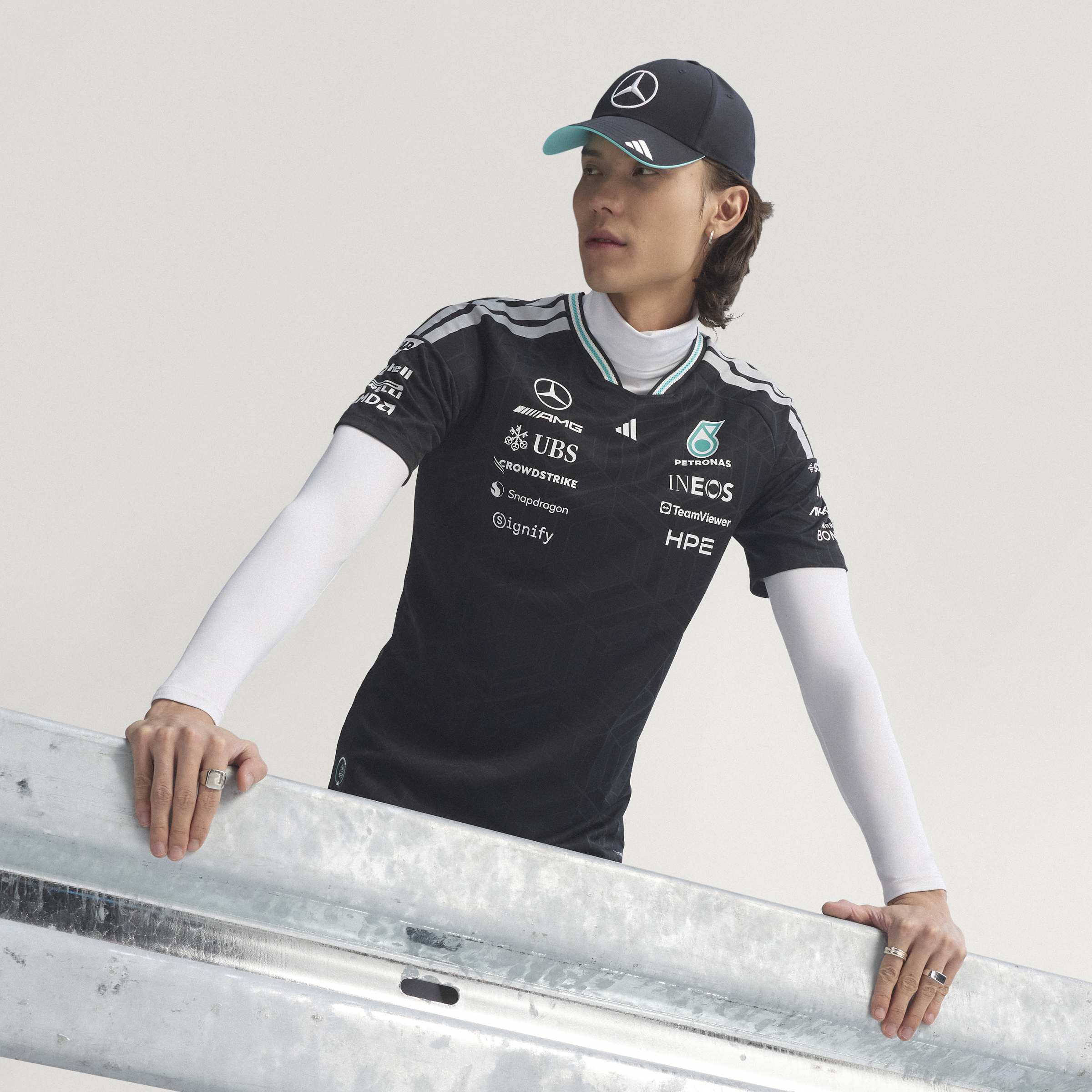 Mens Mercedes AMG F1 Drivers Replica Shirt