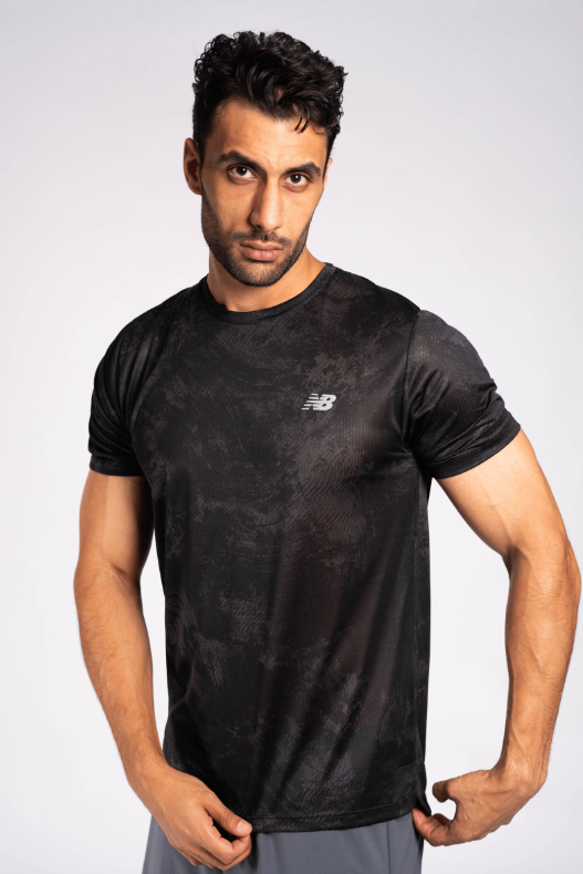Mens Athletics Printed Run Short Sleeve T-Shirt