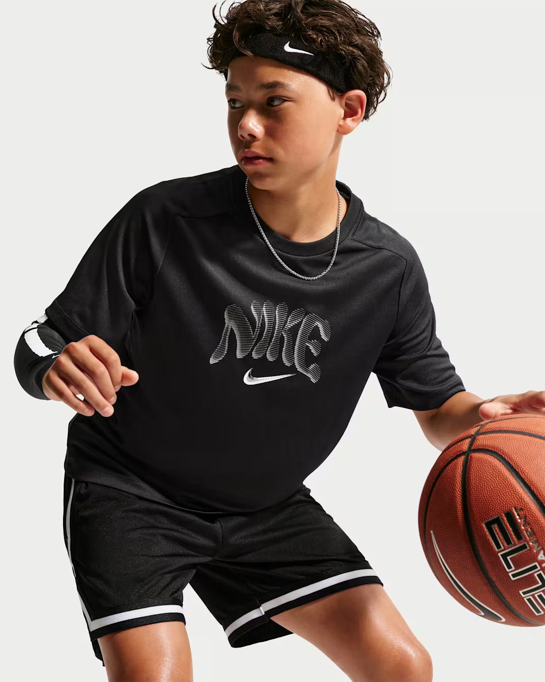 Junior Boys Training Dri Fit Big Logo Short Sleeve Tshirt