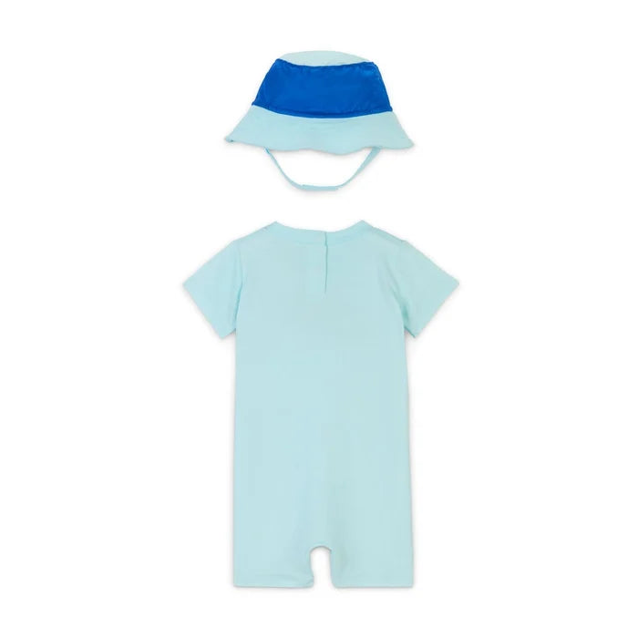 Boys Romper With Bucket Hat Set