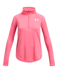 Girls Performance Tech Graphic Half Zip Long Sleeve T-Shirt