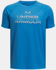 Boys Performance Tech Split Wordmark Short Sleeve T-Shirt