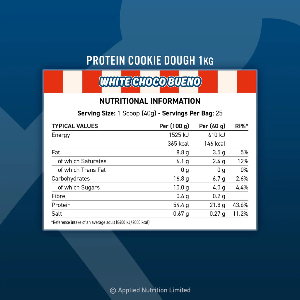 Protein Cookie Dough White Choc Pistachio 1 Kilogram
