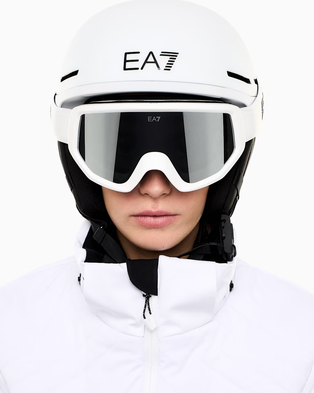 Shiny White Frame High Silver Lens Snow Goggle