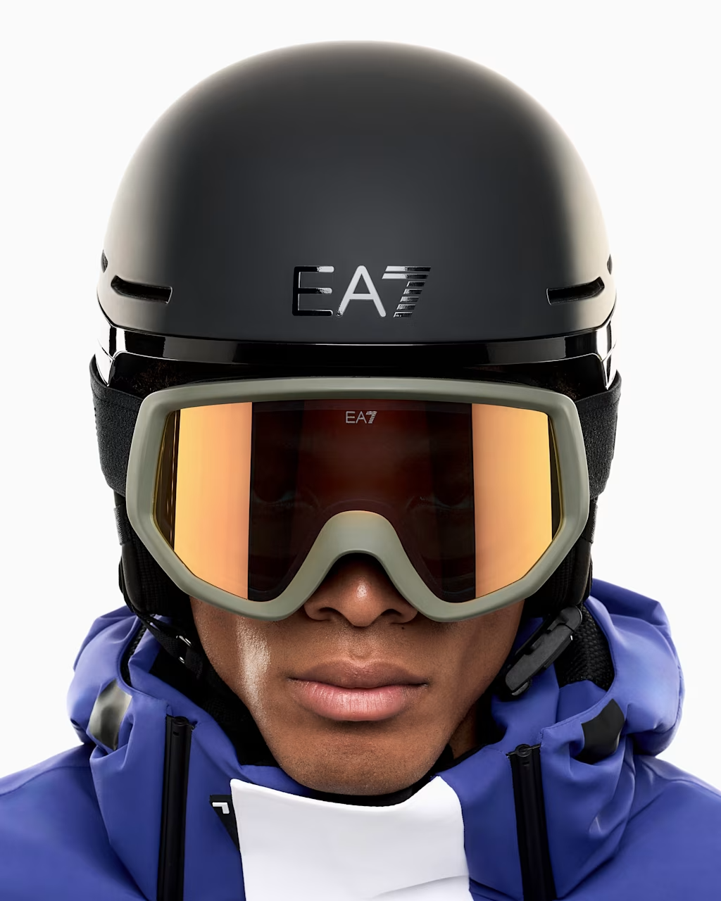 Matte Military Green Frame Mirror Orange Lens Snow Goggle
