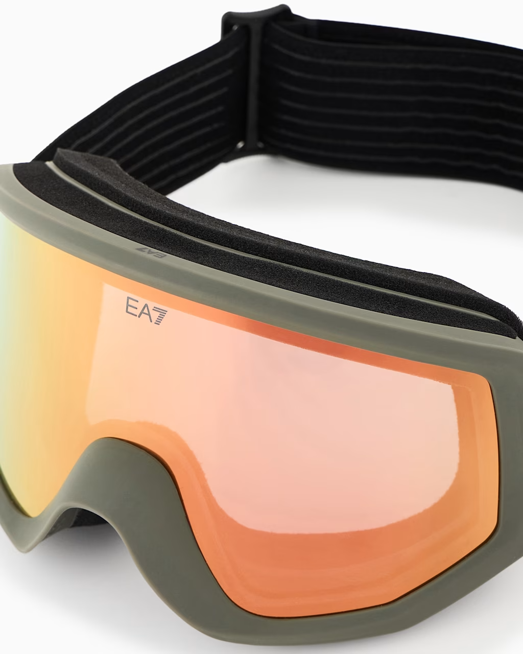 Matte Military Green Frame Mirror Orange Lens Snow Goggle