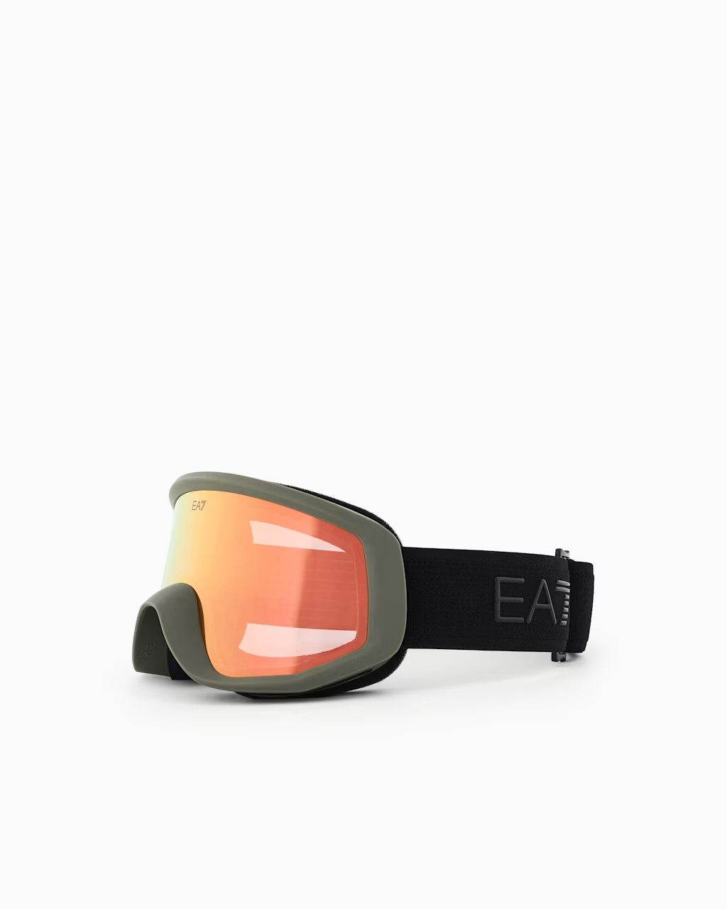 Matte Military Green Frame Mirror Orange Lens Snow Goggle