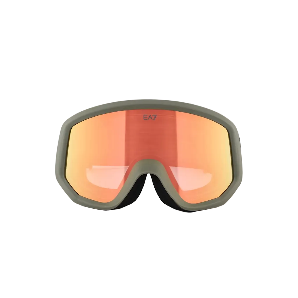 Matte Military Green Frame Mirror Orange Lens Snow Goggle