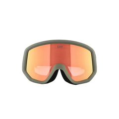 Matte Military Green Frame Mirror Orange Lens Snow Goggle