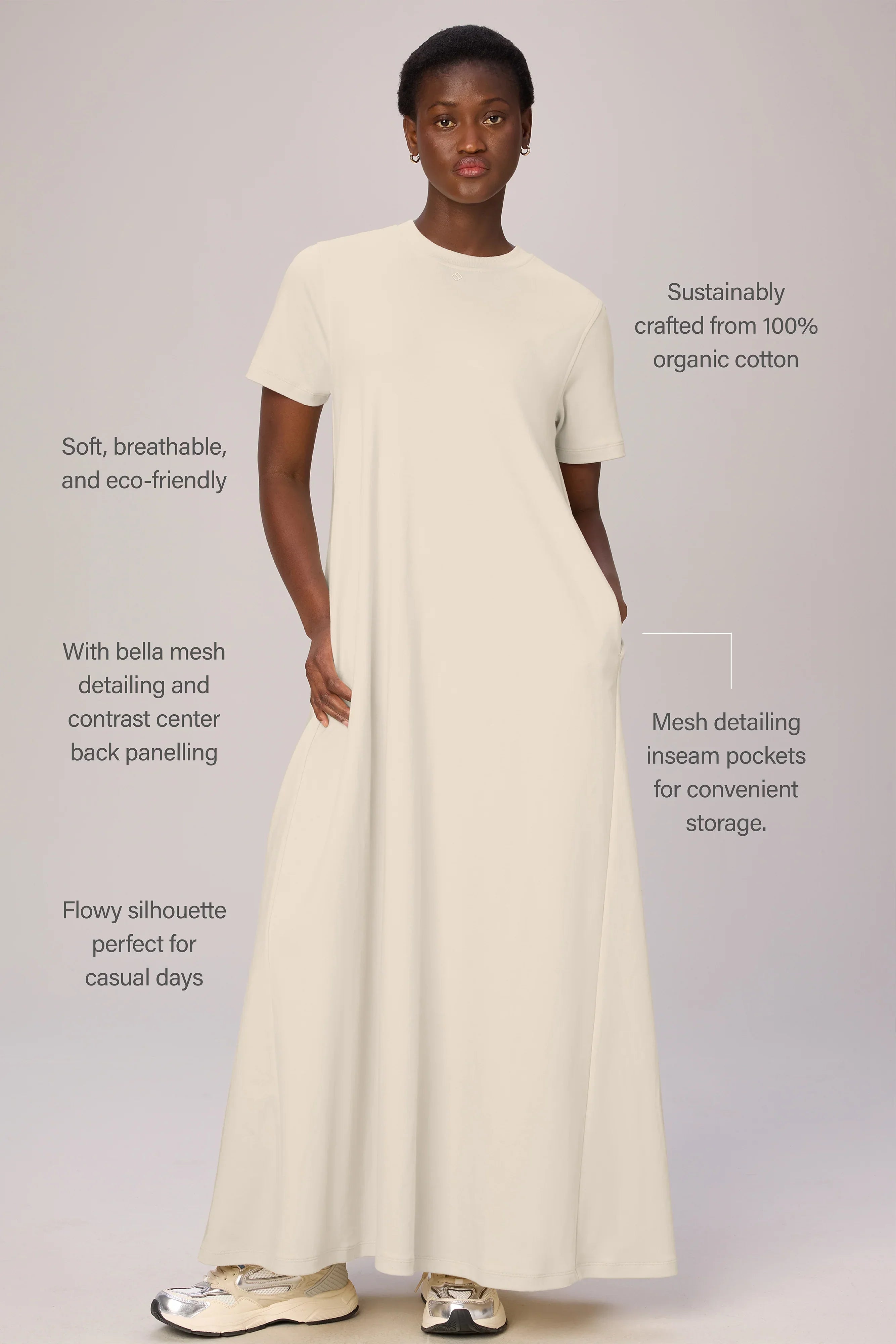 Womens Organic Cotton Sloane Maxi Dress
