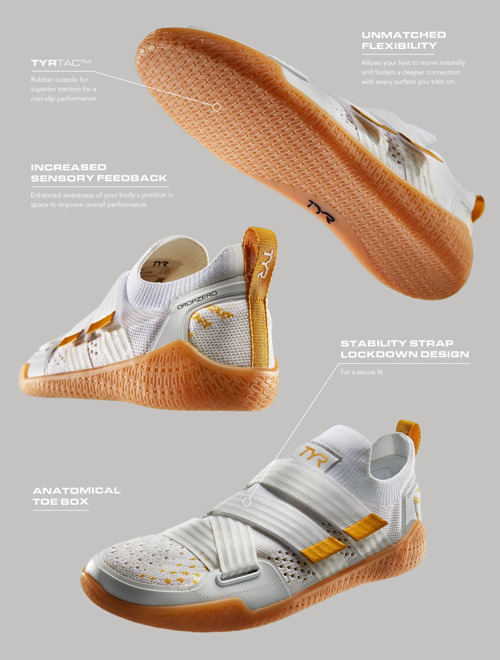 Mens Drop Zero Barefoot Stability Strap Training Shoe