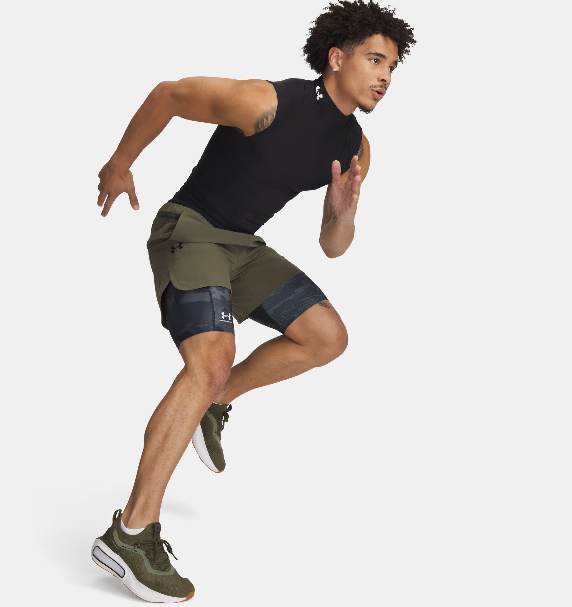 Mens Heatgear Armour Printed Long Short Tight