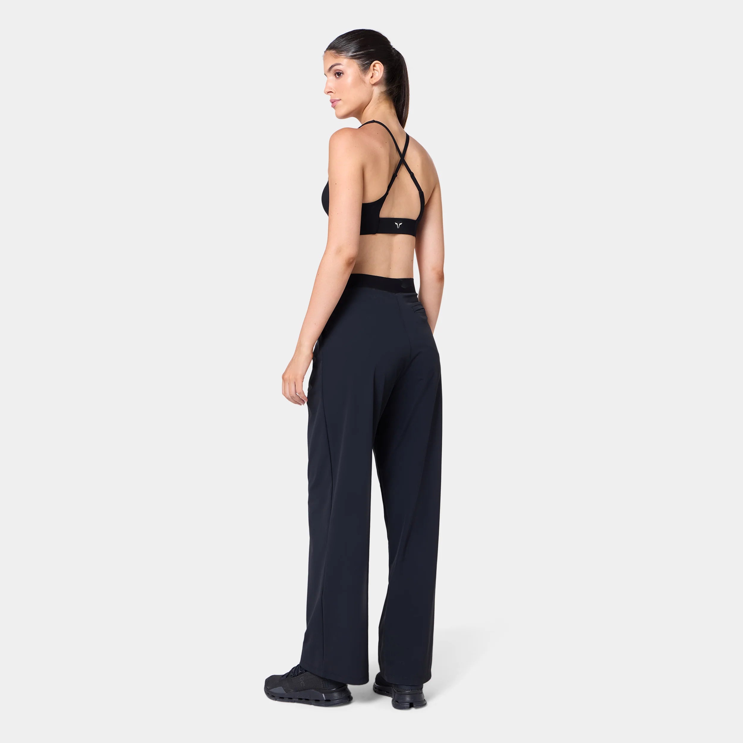 Womens Wrap Waist Wide Leg Pant