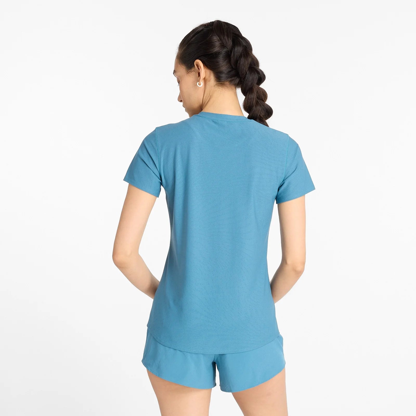 Womens Running Jacquard Slim Short Sleeve T-Shirt