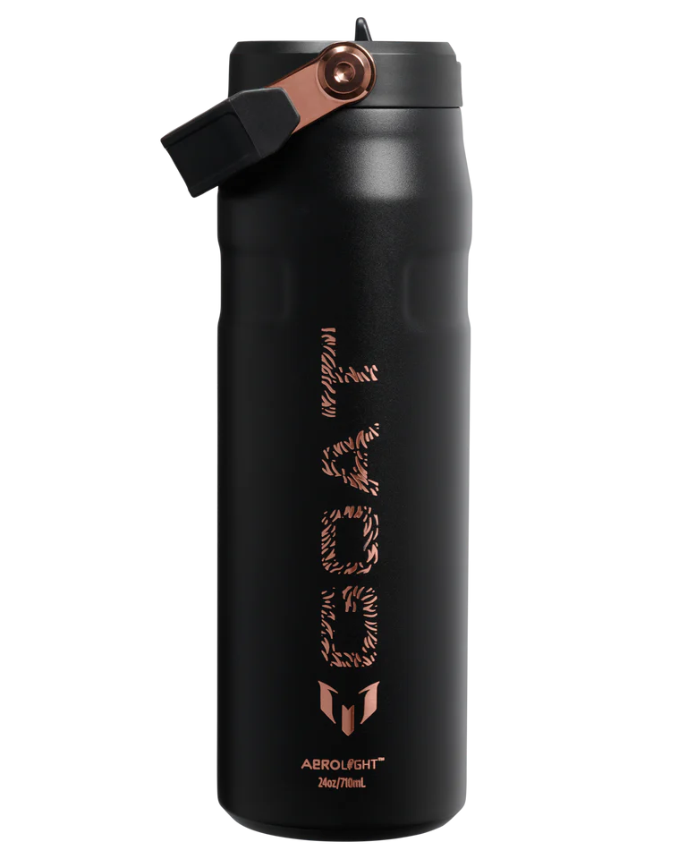 Messi x Iceflow Flip Straw 2.0 Goat Black 24 Ounce Bottle