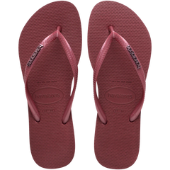 Womens Slim Logo Metallic Flip Flop