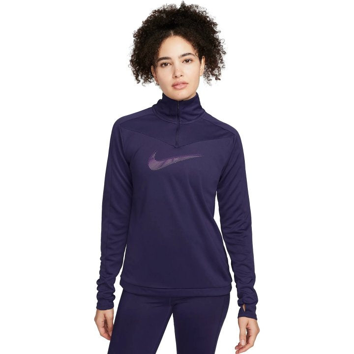 Womens Running Dri Fit Pacer Half Zip Long Sleeve T-Shirt
