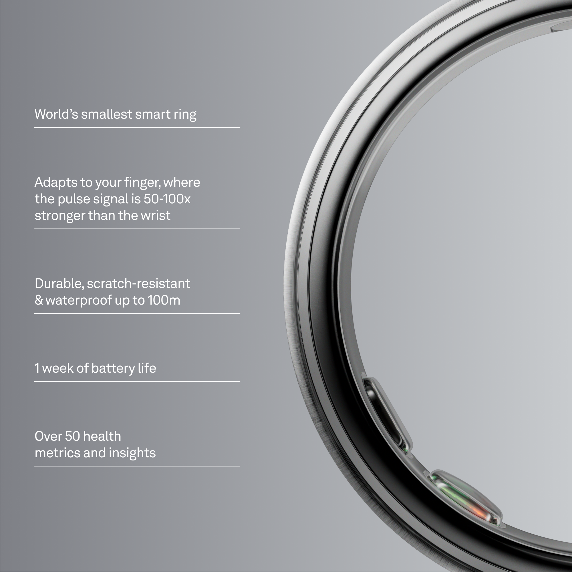 Smart Ring 5 Brushed Silver