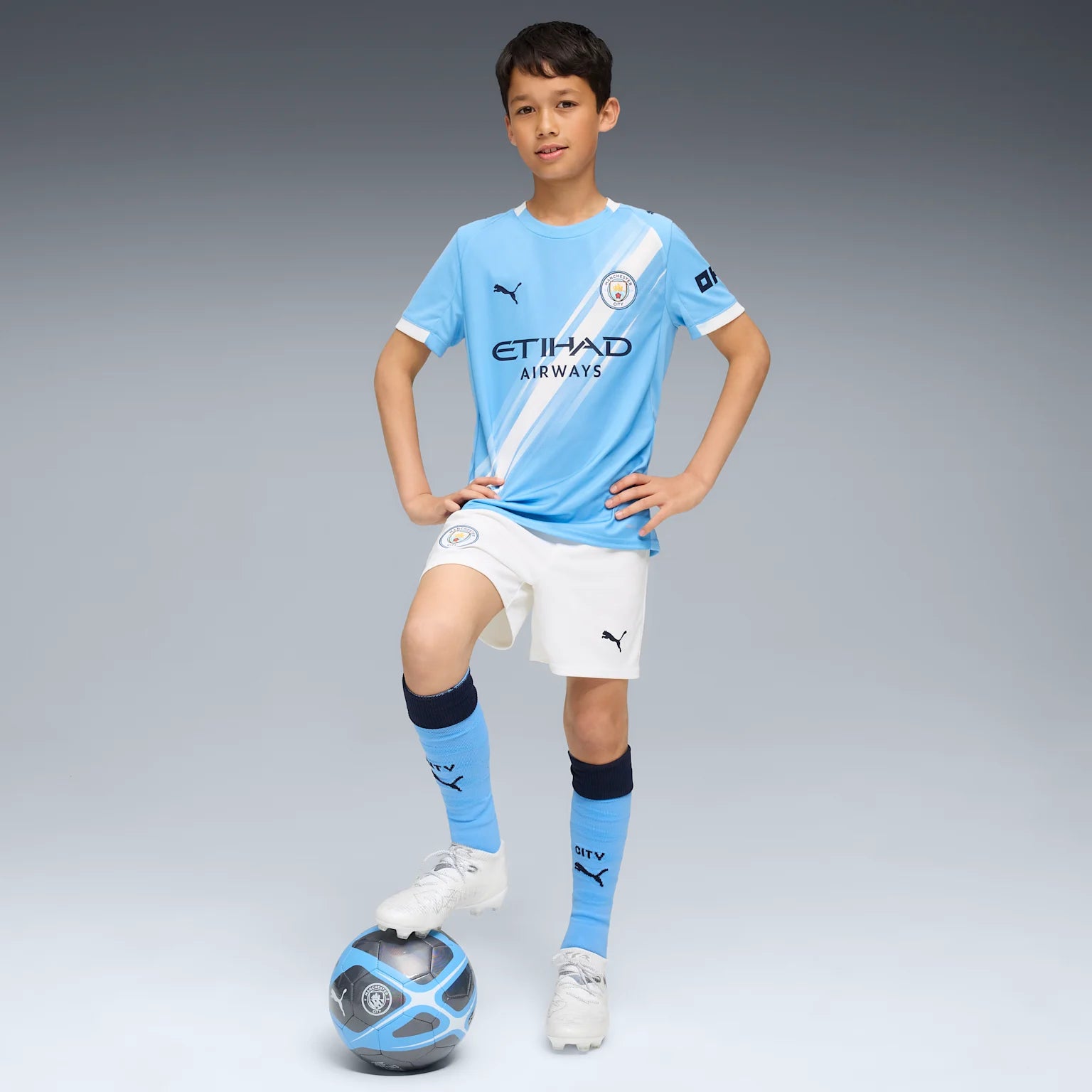 Junior Manchester City Home Replica Shorts