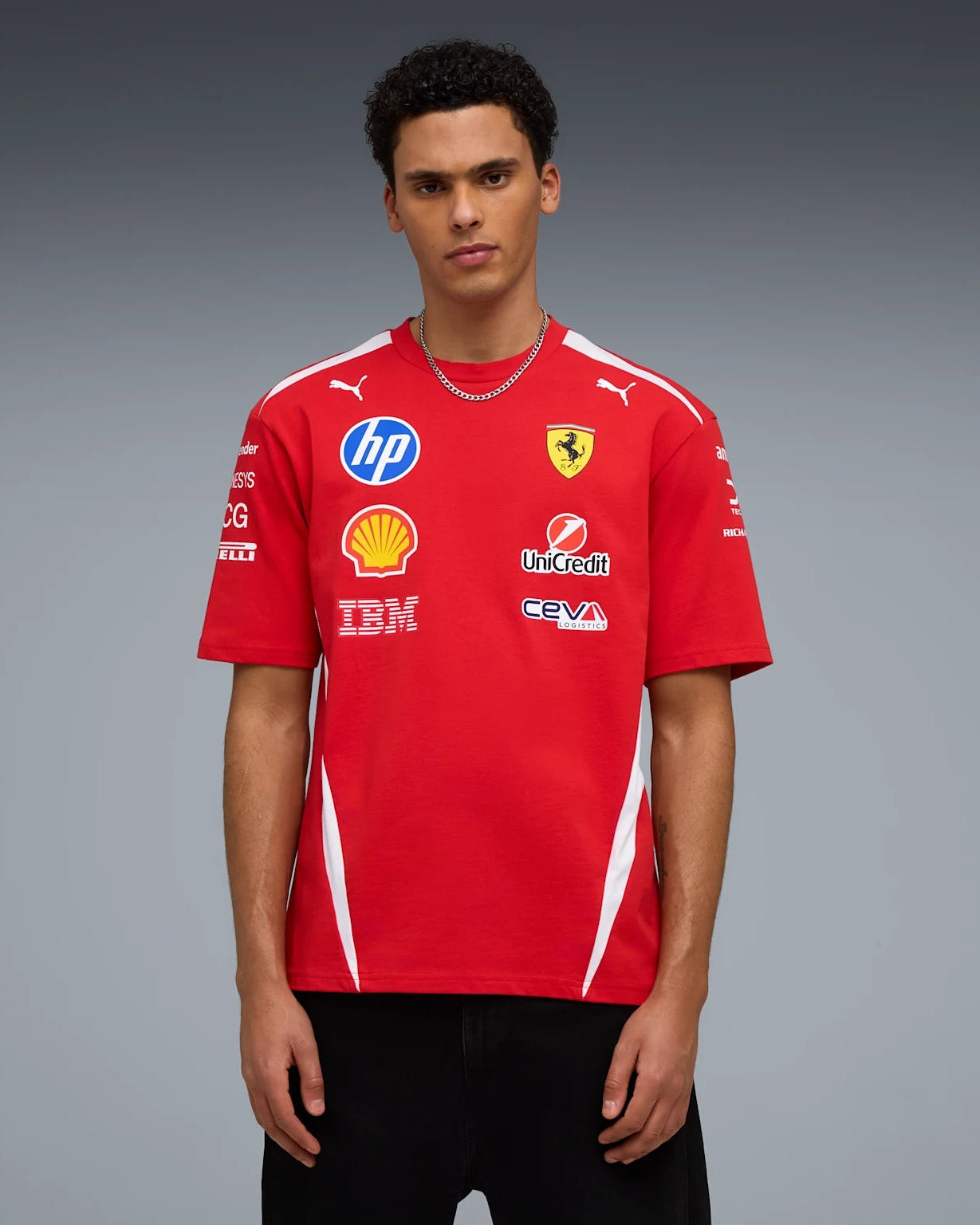 Mens Scuderia Ferrari F1 Replica Drivers T-Shirt