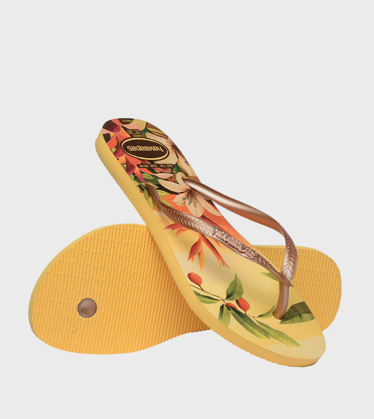Womens Slim Tropical Flip Flop