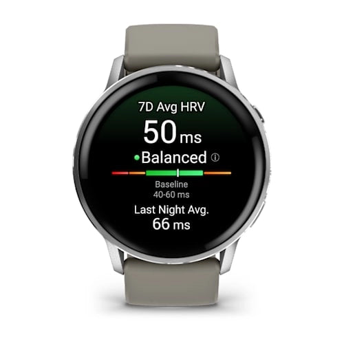 Venu 4 Silver Bezel With Silver Gray Silicone Band 45MMWatch