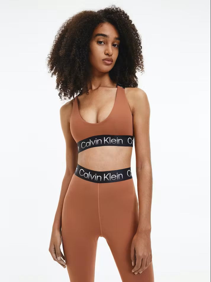 Womens Tape Logo Crossback Medium Impact Sports Bra