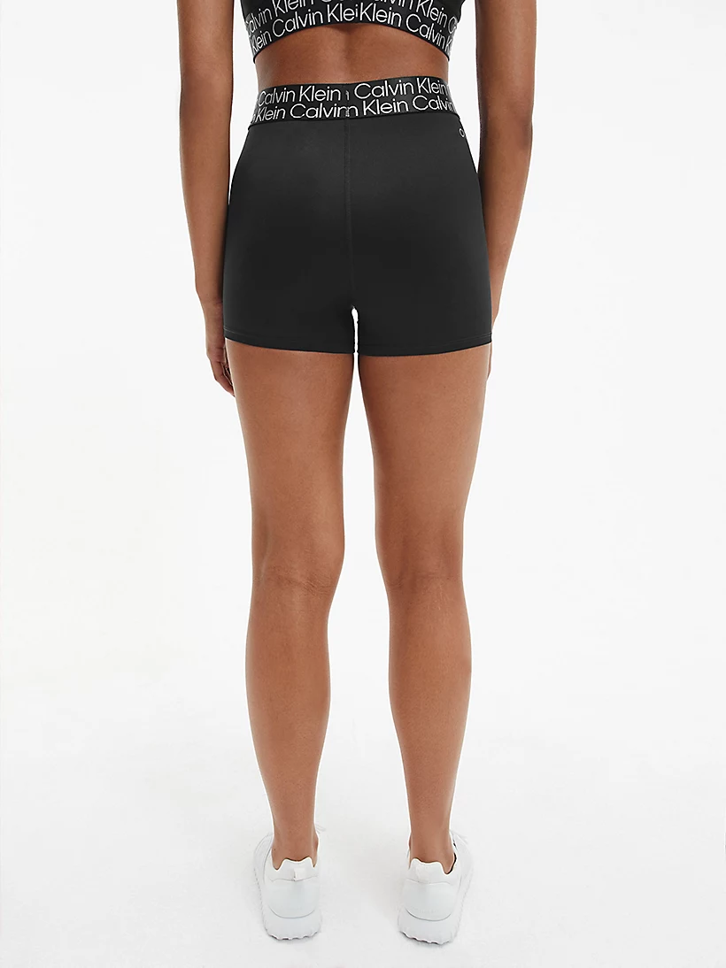 Womens High Rise Branded Waistband Fitted 2.5" Shorts