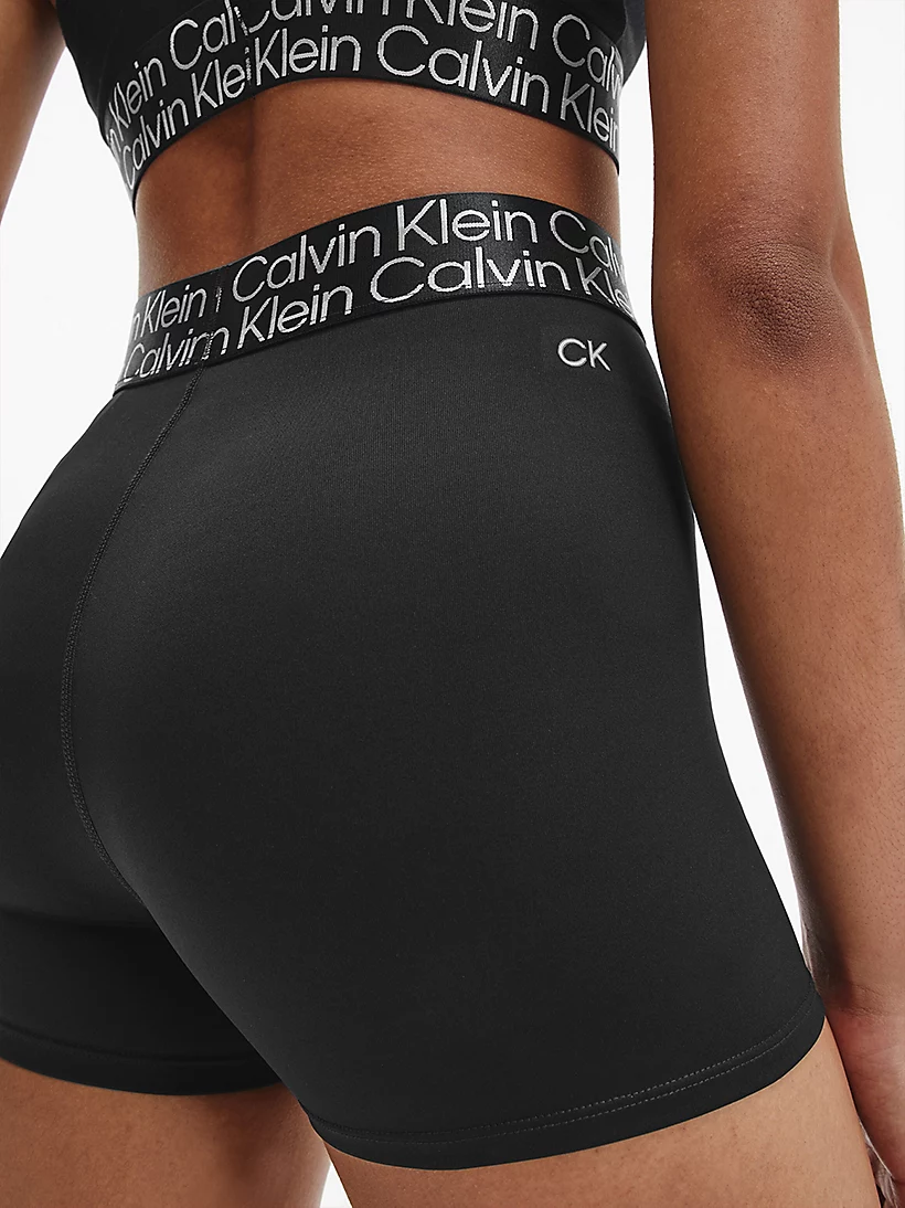 Womens High Rise Branded Waistband Fitted 2.5" Shorts