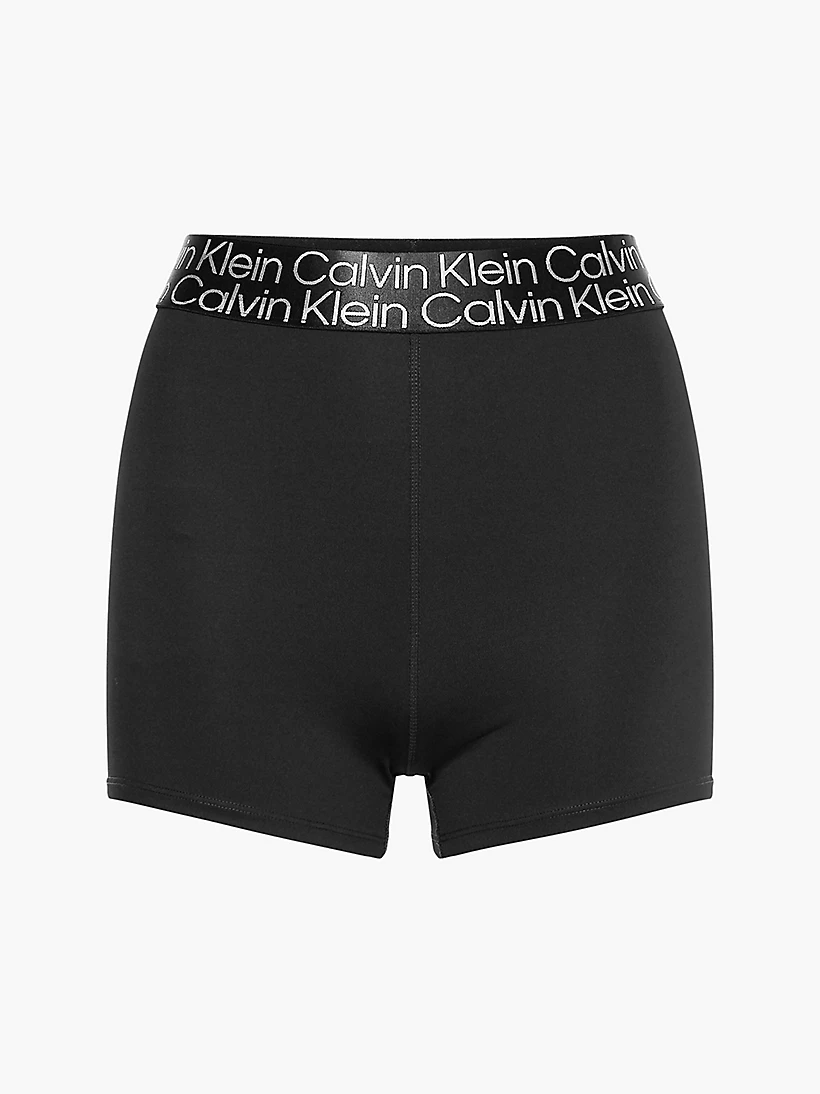 Womens High Rise Branded Waistband Fitted 2.5" Shorts
