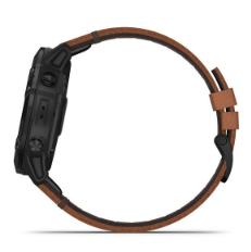 Fenix 6X Sapphire Black with Brown Leather Band