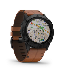 Fenix 6X Sapphire Black with Brown Leather Band