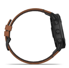 Fenix 6X Sapphire Black with Brown Leather Band
